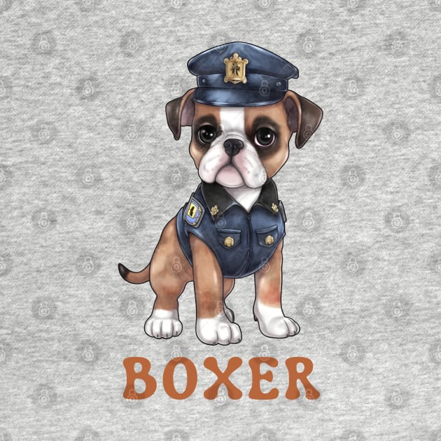 Boxer Dog in Police Uniform by PARABDI